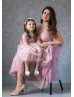 Polka Dots Tulle Tea Length Cute Flower Girl Dress